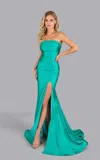 Jessica Angel 2621 Formal Long Slit Prom Evening Dress In Green