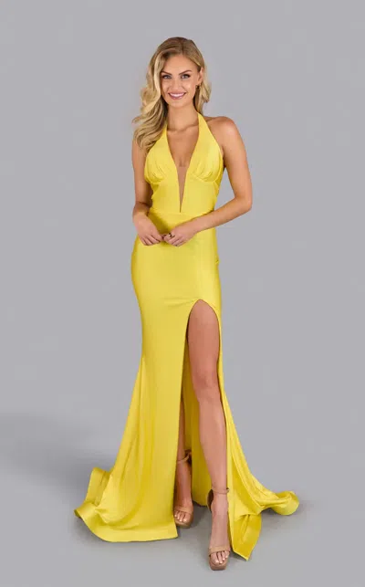 Jessica Angel 2624 Long Formal Evening Prom Dress In Yellow