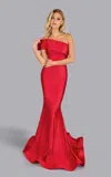 Jessica Angel 2633 Long Mermaid Formal Evening Prom Dress In Red