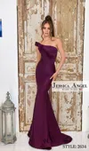 Jessica Angel 2634 Long Mermaid Formal Pleated Prom Dress In Purple