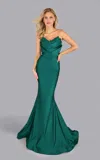 Jessica Angel 2635 Prom Long Formal Pleated Mermaid Dress In Green