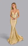 Jessica Angel 2638 Prom Fitted Formal Long Evening Dress In Gold