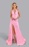 Jessica Angel 2647 Prom Long Formal Pleated Dress In Pink