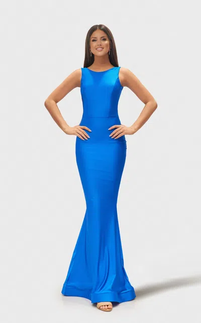 Jessica Angel 2653 Fitted Prom Long Formal Evening Dress In Blue