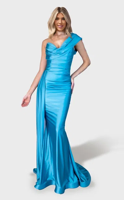 Jessica Angel 2659 Fitted Long Formal Evening Prom Dress In Blue