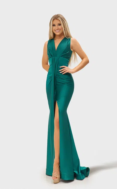 Jessica Angel 2662 Long Evening Formal Prom Dress In Green