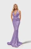 Jessica Angel 2666 Long Formal  Mermaid Sequin Prom Dress In Purple