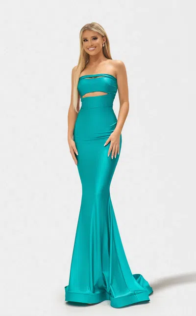 Jessica Angel 2677 Formal Long Mermaid Fit Prom Dress In Blue
