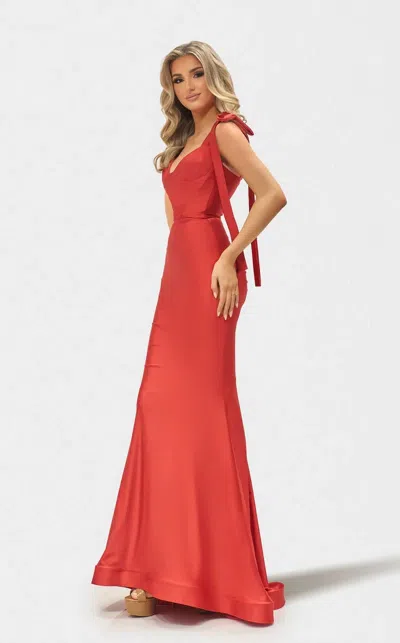 Jessica Angel 2684 Long Mermaid Fit Formal Evening Dress In Orange