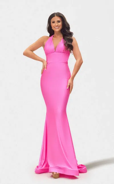 Jessica Angel 2710 Long Formal Mermaid Fit Prom Dress In Pink