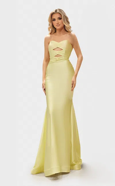 Jessica Angel 2714 Formal Evening Fitted Long Prom Dress In Yellow