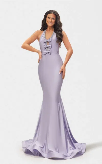 Jessica Angel 2718 Long Mermaid Formal Beaded Prom Dress In Purple