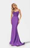 Jessica Angel 2721 Prom Fitted Long Corset Formal Dress In Purple
