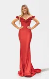Jessica Angel 2722 Prom Fitted Long Formal Evening Dress In Red