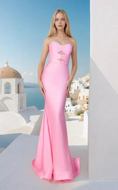 Jessica Angel 2730 Formal Fitted Long Prom Dress In Pink