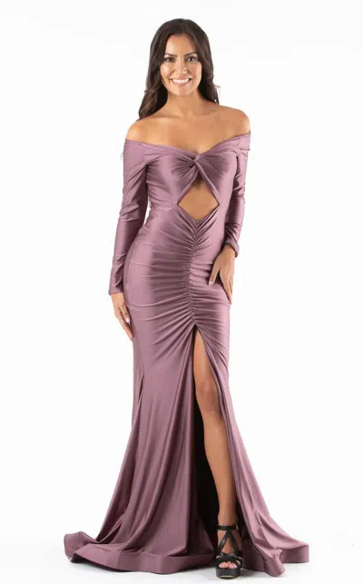 Jessica Angel 306 Long Formal Fitted Evening Prom Dress In Purple