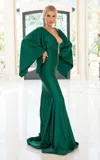 Jessica Angel 335 Long Formal Kimono Sleeves Evening Dress In Green