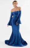 Jessica Angel 444 Evening Long Formal Fitted Dress In Blue