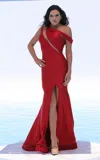 Jessica Angel 541 Evening Long Formal Fitted Prom Dress In Red