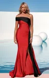Jessica Angel 748 Long Slit Formal Evening Prom Dress In Red
