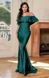 Jessica Angel 768 Fitted Long Evening Formal Dress In Green