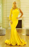 Jessica Angel 925 Long Formal Mermaid Fit Evening Dress In Yellow