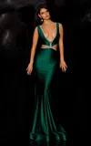 Jessica Angel 971 Prom Long Fitted Formal Glitter Dress In Green