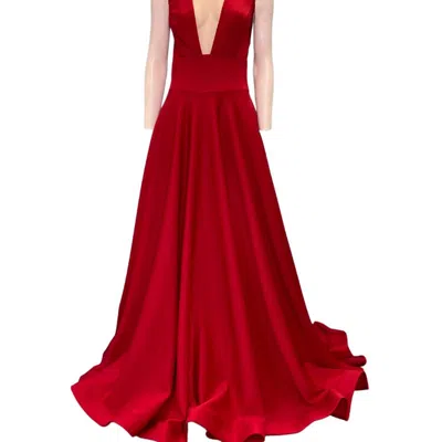 Jessica Angel A Line Evening Gown In Red
