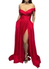 Jessica Angel A-line Off The Shoulder Gown In Red In Red