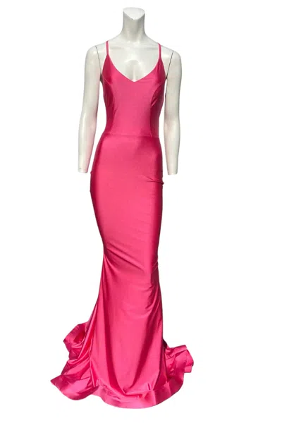 Jessica Angel Evening Gown In Lipstick Pink