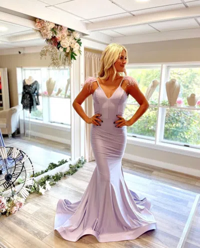 Jessica Angel Fitted Long Formal Dress 904 In Purple