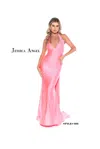 Jessica Angel Formal Halter Long Fitted Gown 931 In Pink
