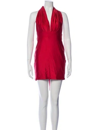 Pre-owned Jessica Angel Halterneck Mini Dress W/ Tags In Red