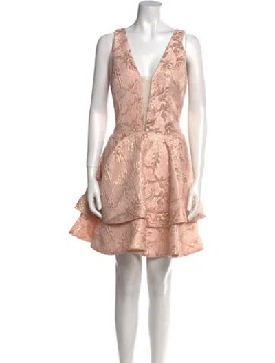 Pre-owned Jessica Angel Lace Pattern Mini Dress In Pink