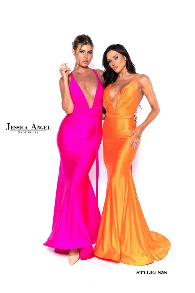 Jessica Angel Long Formal Fitted Dress 858 In Multi