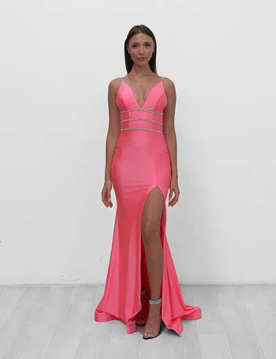 Jessica Angel Long Formal Fitted Prom Dress 930 In Pink