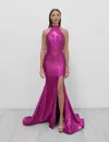 Jessica Angel Long Halter Formal Prom Dress 932 In Pink