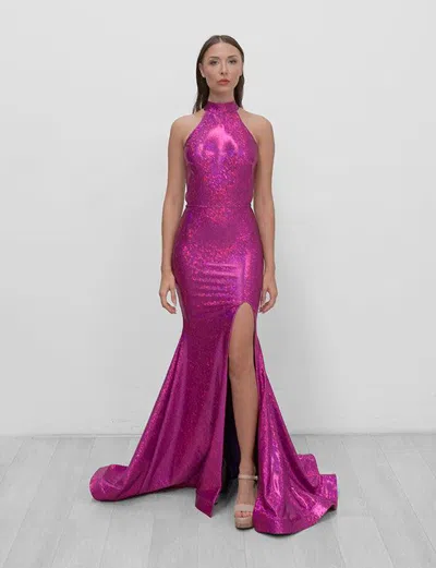 Jessica Angel Long Halter Formal Prom Dress 932 In Pink