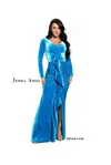 Jessica Angel Long Sleeveless Formal Velvet Gown 845 In Blue