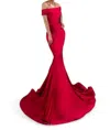 Jessica Angel Lux Stretch Jersey Mermaid Gown In Red In Red