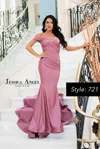 Jessica Angel Off Shoulder Long Formal Evening Gown 721 In Pink