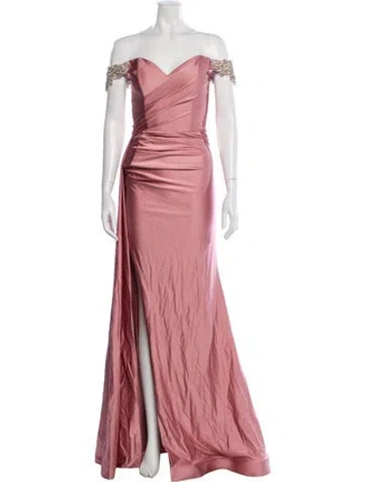 Pre-owned Jessica Angel Off-the-shoulder Long Dress W/ Tags In Pink