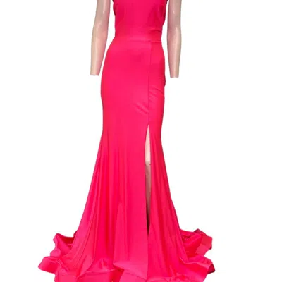 Jessica Angel One Shoulder Evening Gown In Pink