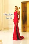 Jessica Angel One Shoulder Long Formal Dress 703 In Red