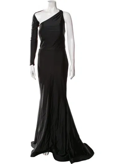 Pre-owned Jessica Angel One-shoulder Long Dress W/ Tags In Black