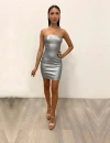 Jessica Angel Short Cocktail Fitted Dress 871 In Gray