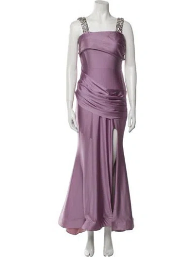 Pre-owned Jessica Angel Silk Long Dress In Purple