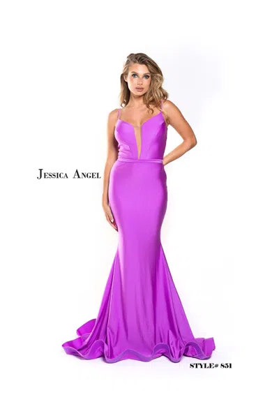 Jessica Angel Sleeveless Long Mermaid Dress 851 In Purple