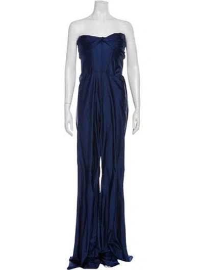 Pre-owned Jessica Angel Strapless Jumpsuit In Blue