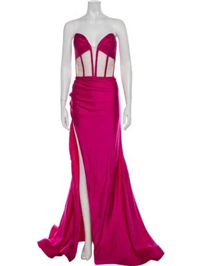 Pre-owned Jessica Angel Strapless Long Dress In Pink